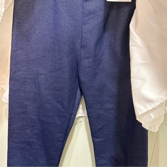 Pippa And Julie Silver Striped Tulle Shirt and Blue Jegging Set Size 6 - Picture 5 of 7